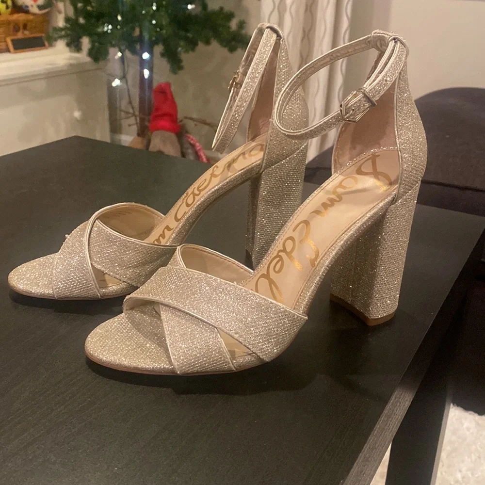 Sam Edelman sparkly block heel!  Worn once. Size 9 - Picture 4 of 5